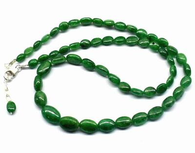 #ad 17 18quot; NECKLACE NATURAL FINE TSAVORITE BEADS SOLID 925 STERLING SILVER #D1194 $107.00