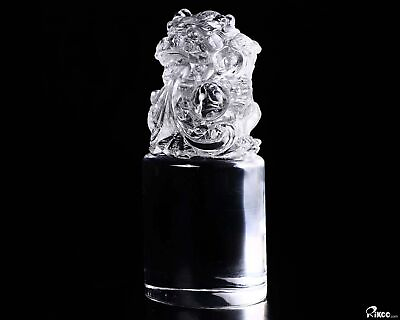 #ad 3.2quot; Quartz Rock Crystal Crystal Dragon Seal Sculpture Crystal Healing $139.00