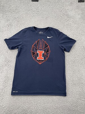 #ad Illinois Fighting Illini Football Shirt Adult Medium Athletic Fit Navy Blue Nike $12.95