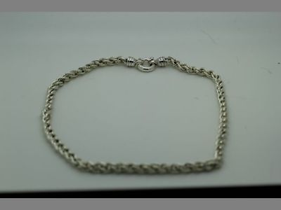 #ad Solid 925 Sterling Silver Necklace with Spring Ring Clasp 18quot; VERY Substantial $325.00