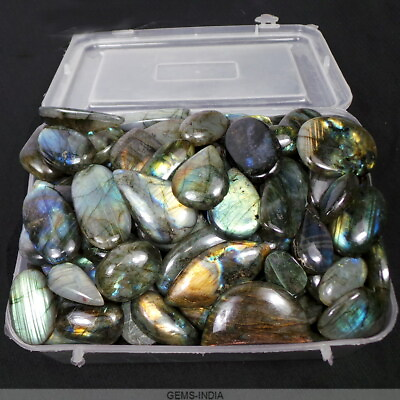 #ad 2.5KG 12500ct Natural Flashy Labradorite Mix Cab Lot Wholesale Gems For Jewelry $259.99