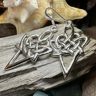 #ad NEW Solid Sterling Silver Large Celtic Earrings Irish Scottish 925 $44.99