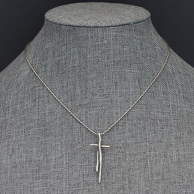 #ad Retired Silpada Sterling Silver GREAT IMPRESSION Cross Pendant Necklace N1483 $79.99