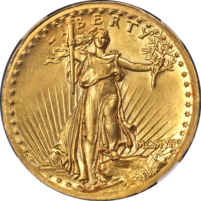 #ad 1907 Saint Gaudens Gold $20 High Relief Wire Rim NGC MS63 Key Date Strong Strike $29221.00