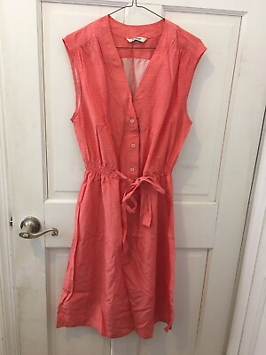 #ad Tucker Dress Size Large Pink Coral Pattern $35.00