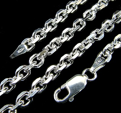 #ad 4MM Solid 925 Sterling Silver Italian Anchor Link Cable Chain Made in Italy $109.46