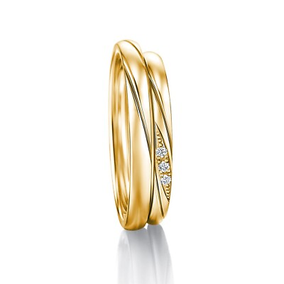 #ad Yellow Gold Band 18k Wedding Couple Natural Diamond Round Cut 0.04 Carat 5 6 7 $999.20