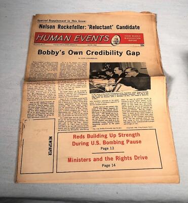 #ad APRIL 27 1968 NEWSPAPER HUMAN EVENTS WASHINGTON DC ROBERT F KENNEDY COVER PHOTO $29.99