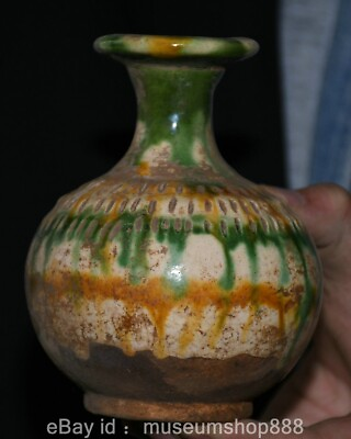 #ad 4.6quot; Old China Tang sancai Porcelain Dynasty Palace Flower Bottle Vase $69.90