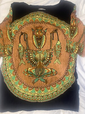 #ad Vintage Fashion Fantasy Beaded Embroidered African Tribal Tunic Osfa $29.79