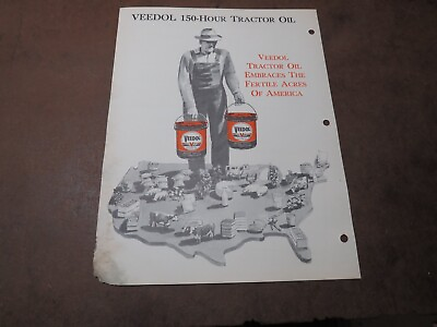 #ad Veedol Oil Tydol Flying V can advertising paper vintage Tractor 150 hr dealer $8.80