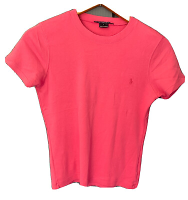 #ad Ralph Lauren Sport Girls Youth Pink Short Sleeve Crew Neck T Shirt Size Large $10.99