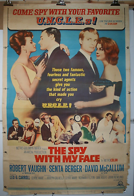 #ad THE SPY WITH MY FACE 1966 MOVIE POSTER 40X60 ROBERT VAUGHN DAVID McCALLUM *RARE $199.00