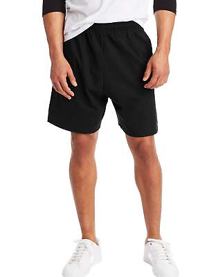 #ad Hanes Men Shorts Jersey Pocket Elastic Waist Cotton Solid 7.5 Inseam S to 4XL $12.96
