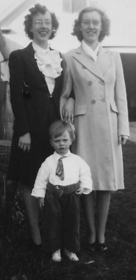 #ad 4W Photograph 1945 Women Mother Boy Son Family Photo Portrait $14.50