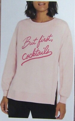 #ad MSRP $108.00 Wildfox COCKTAILS Women#x27;s Sweatshirt Rose Gold Pink Choose Size $9.99