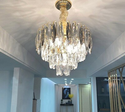 #ad LED Ceiling Lamps Crystal Glass Pendant Hanging Lights Decoration Chain Modern $655.99