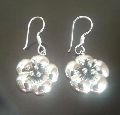 #ad Erick#x27;s Sterling Silver Flower Earrings Taxco.925 $65.00