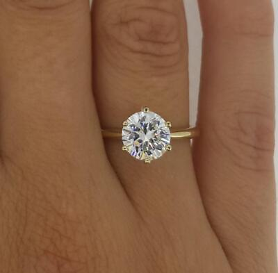 #ad 1.25 Ct Classic 6 Prong Round Cut Diamond Engagement Ring VS2 D Yellow Gold 18k $2846.00