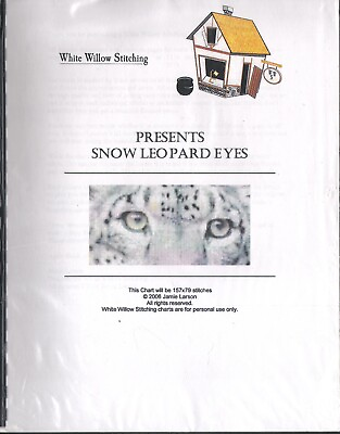#ad Snow Leopard Eyes White Willow Stitching Counted Cross Stitch Book $12.95