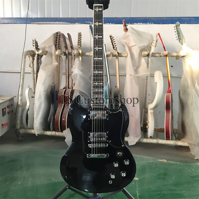 #ad Custom Ebony Tony Iommi SG Electric Guitar 22 Fret Mahogany Body HH Pickup $201.16