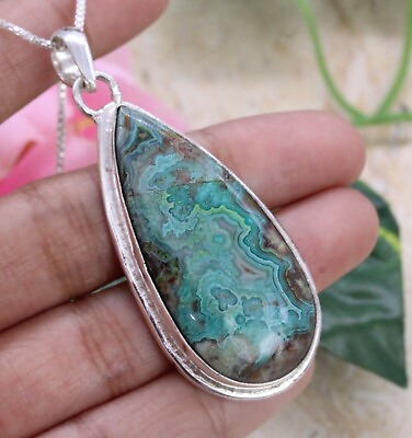#ad Next Day Dispatch Crazy Lace Agate Pendant With 925 Silver Loop 55mm 10.8 GBP 12.06