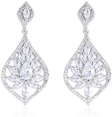 #ad Bridal Chandelier Earrings Vintage Teardrop Chandelier Drop Earring Brides $36.30