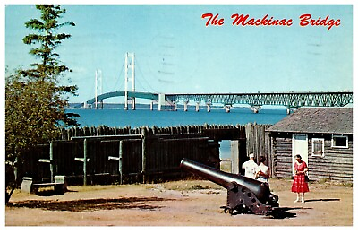 #ad Mackinac Straits Bridge view Old Fort in Mackinaw Straits Mackinac Michigan $4.49
