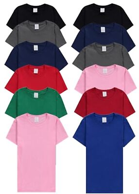 #ad BILLIONHATS 12 Pack Womens T Shirts in Bulk Cotton Crew Neck Short Sleeve Tees $62.76