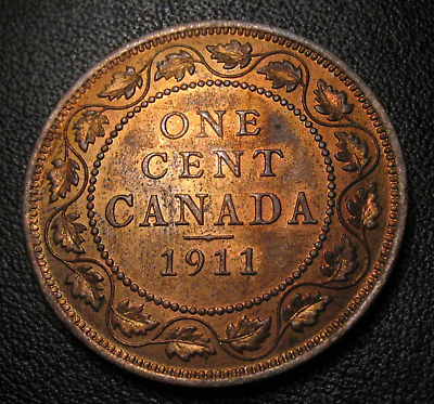 #ad Old Canadian Coins 1911 Canada Large Cent Highgrade UNC Choice Beauty $39.95