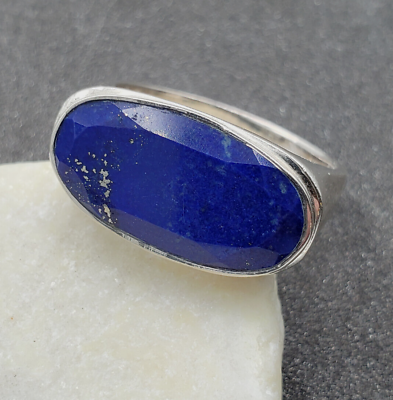 #ad Nicky Butler Lapis Lazuli 925 Sterling Silver Signet Statement Ring Sz 10 VIDEO $90.99