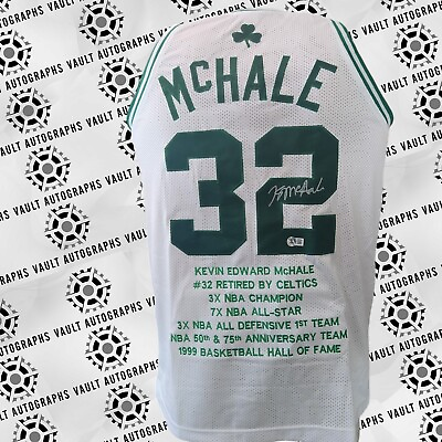 #ad Kevin McHale Signed Boston Celtics Custom Career STAT Jersey Size XL Beckett COA $199.99