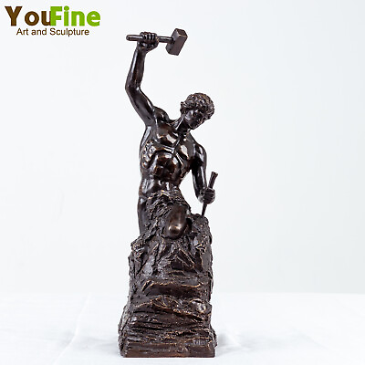 #ad 18.5quot; Bronze Self Made Man Statue Famous Self Made Man Sculpture Indoor Decor $759.60