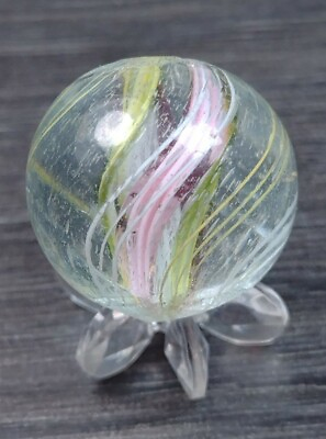 #ad LG .75quot; NM💎 Bubbly✨ Yellow amp; Green Divided CORE Handmade SWIRL GERMAN Marbles $34.50