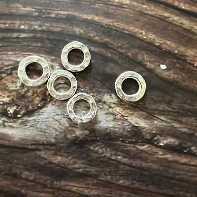 #ad NEW .925 Bali Sterling Small Non Oxidized Round Textured Closed Rings 5 Pieces $4.97
