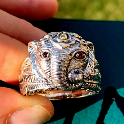 #ad John Hardy Jai Size 8 Sterling amp; 14k Gold Elephant with Ruby Eyes Sterling Ring $265.00