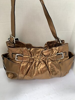 #ad NWT KENNETH COLE Medium copper Leather Shoulder HOBO Tote Satchel Purse Bag $69.99