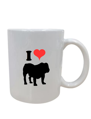#ad I Heart English Bulldog Cute Coffee Mug Tea Cup Present Gift Love Dogs Mom Pet $21.00