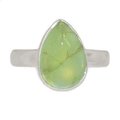 #ad Natural Prehnite 925 Sterling Silver Ring Jewelry s.7 CR20413 $15.99