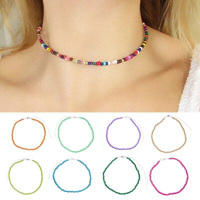#ad Women Collar Choker Seed Beads Necklace Clavicle Chain Bohemia Simple Sweet Gift $1.78