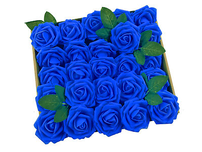 #ad US 25 50pcs Royal Blue Foam Roses Decoration DIY for Wedding Party Baby Shower $8.00
