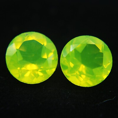 #ad Australian Natural Fire Opal Yellow Round Cut Loose Gemstone 6 mm Pair 1.55 Ct $12.09