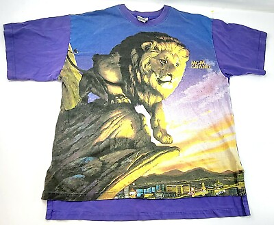 #ad Grand Lion King T Shirt Vtg MGM 1993 Mens L XL 44 Chest Las Vegas Made in USA $34.72