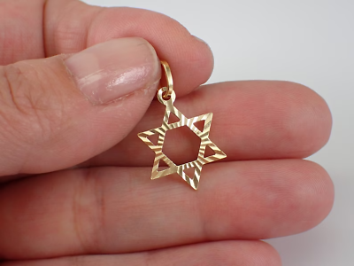 #ad Vintage 14K Yellow Gold Plated Star of David Estate Pendant 925 Sterling Silver $98.39