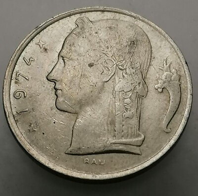 #ad Belgium 5 Francs 1974 Copper nickel Coin Baudouin I D 87 GBP 2.99