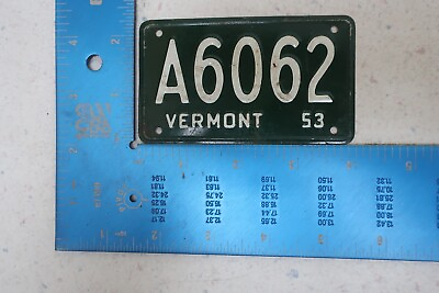 #ad Cereal Premium 1953 53 VT Vermont Wheaties Miniature Bicycle License Plate A6062 $9.44