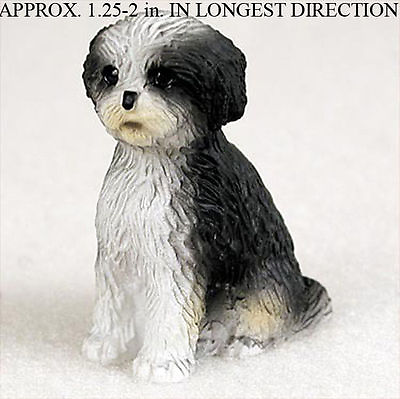 #ad Shih Tzu Mini Figurine Black White Puppy Cut $12.99