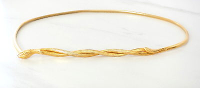 #ad #ad Snake Waist Belt Stretch Chain Small Gold Tone Skinny Fashion Animal Statement $25.00