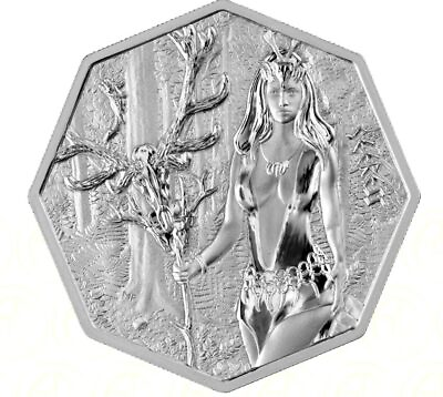 #ad 2023 Germania Witchcraft Seeress 1oz Silver BU Octagonal Coin $48.95