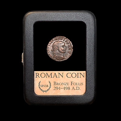 #ad RARE Roman Empire Coin Bronze Follis C. 3 4 C.E. HIGH GRADE W. Display Case $24.98